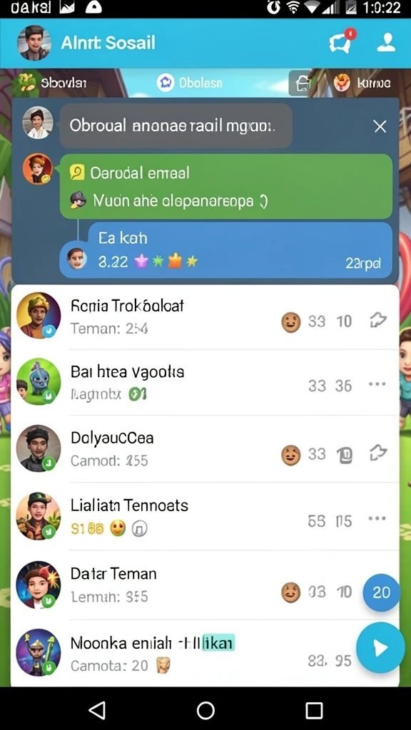 koko288 - Ilustrasi interaksi pengguna di dalam komunitas game.